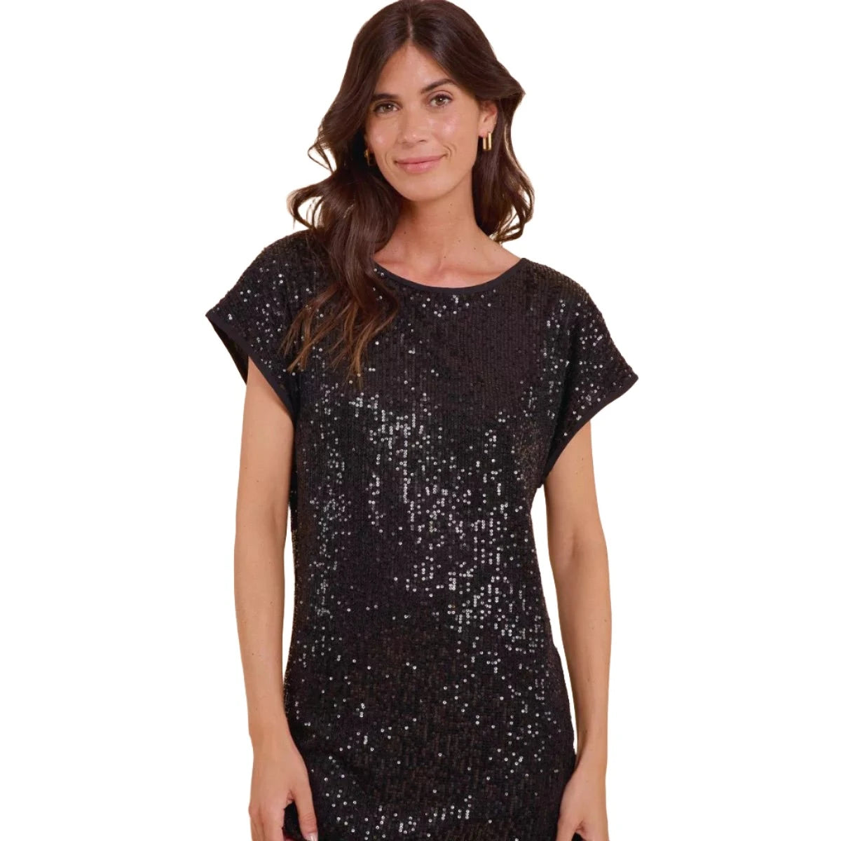 Sweewe Paris Sequined Mini Dress in Silver or Black - clever alice