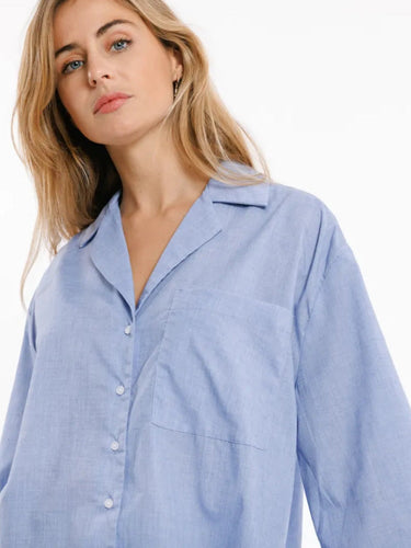 Sweewe Paris Casual Button up in Light Blue - clever alice
