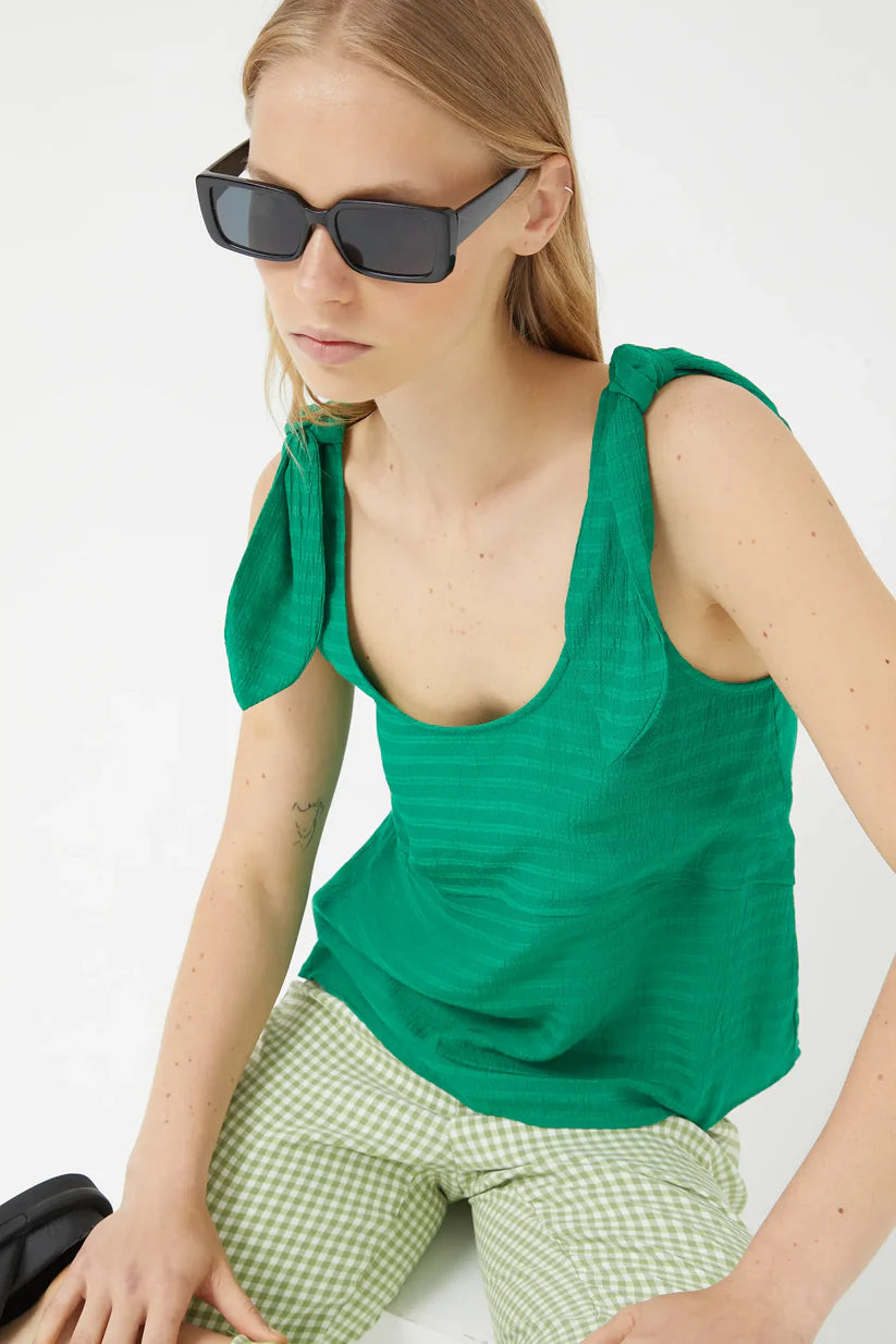 Compania Fantastica Green bow strap top - clever alice