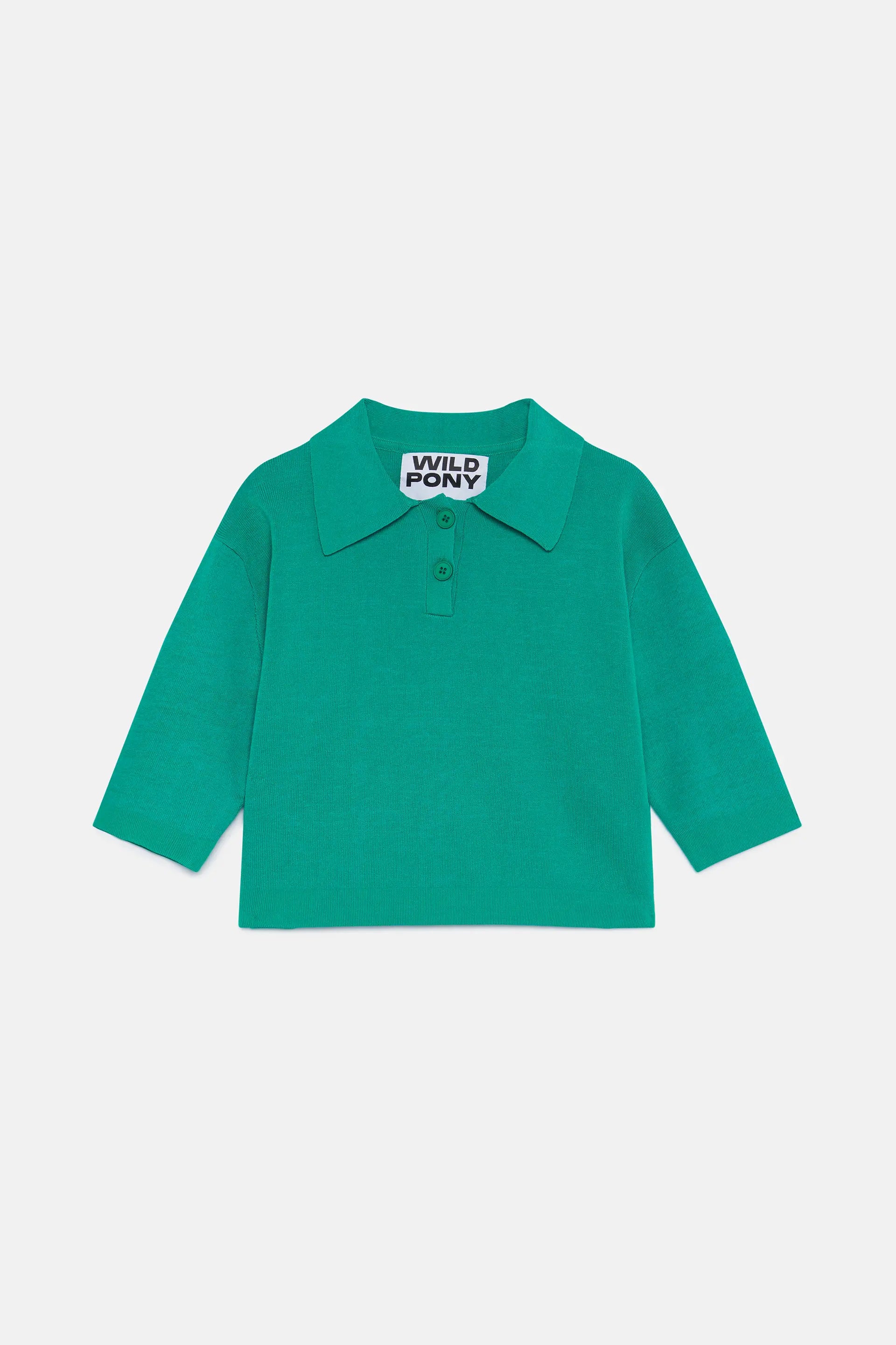 Wild Pony Green polo neck knitted sweater - clever alice