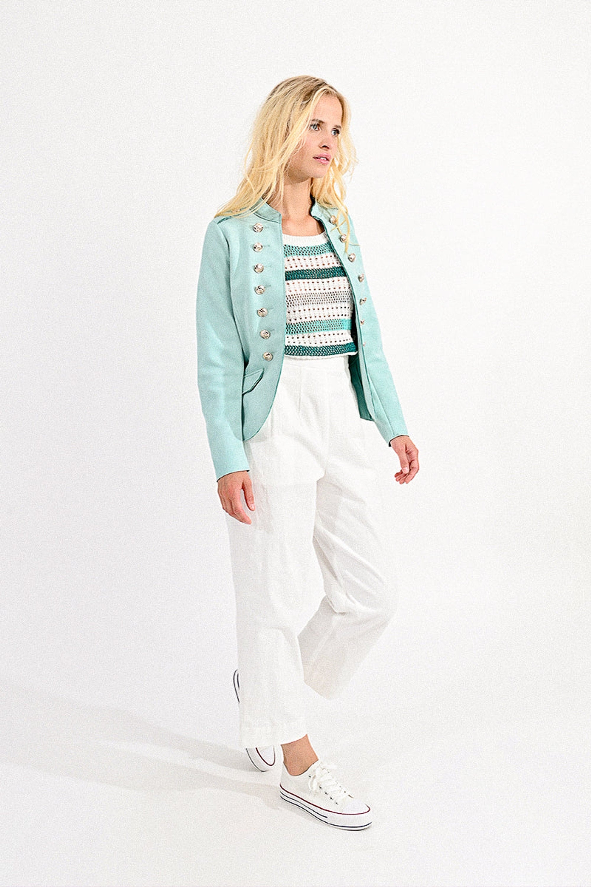 Molly Bracken Jacket in Turquoise - clever alice