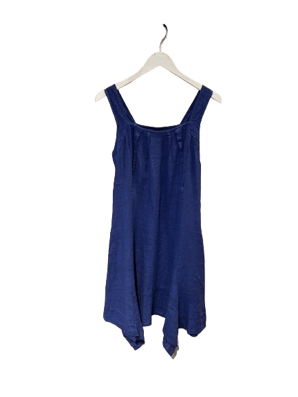 Inizio Linen Square Neck Dress in Blueberry - clever alice