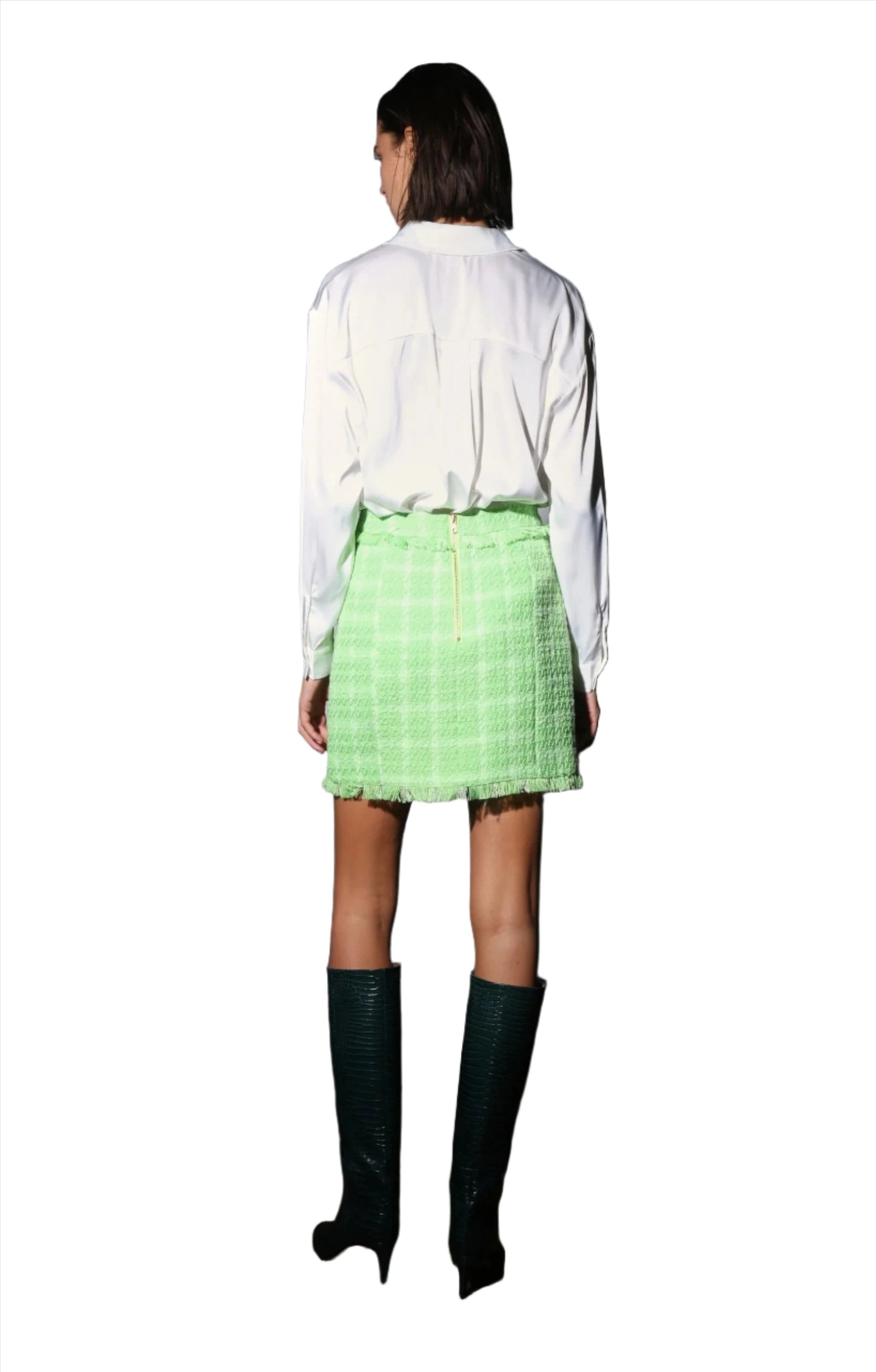 Walter Baker Laurette Skirt in Pear Electric Tweed - clever alice
