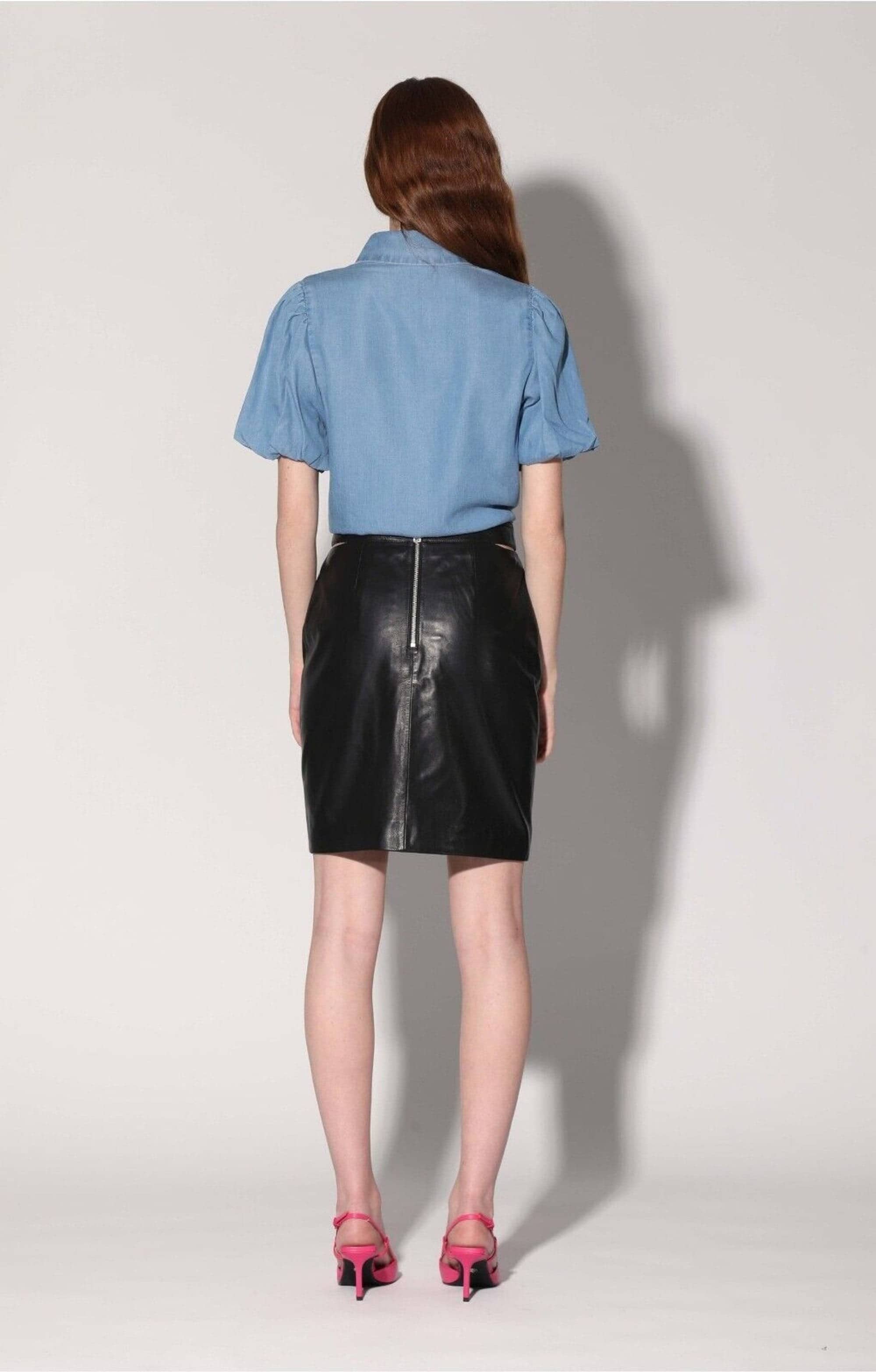 Walter Baker Viola Leather Skirt in Black - clever alice