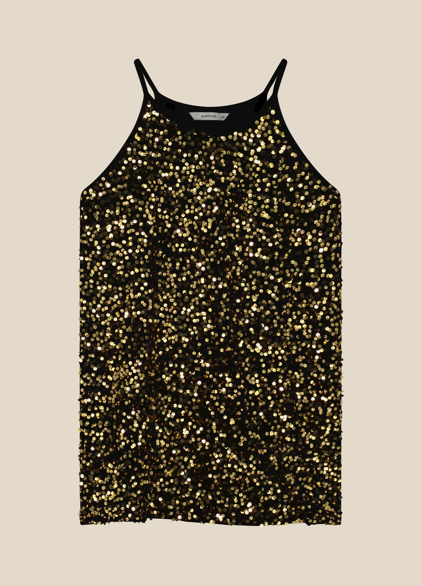 Summum Vest Top with Gold-Colored Sequins - clever alice