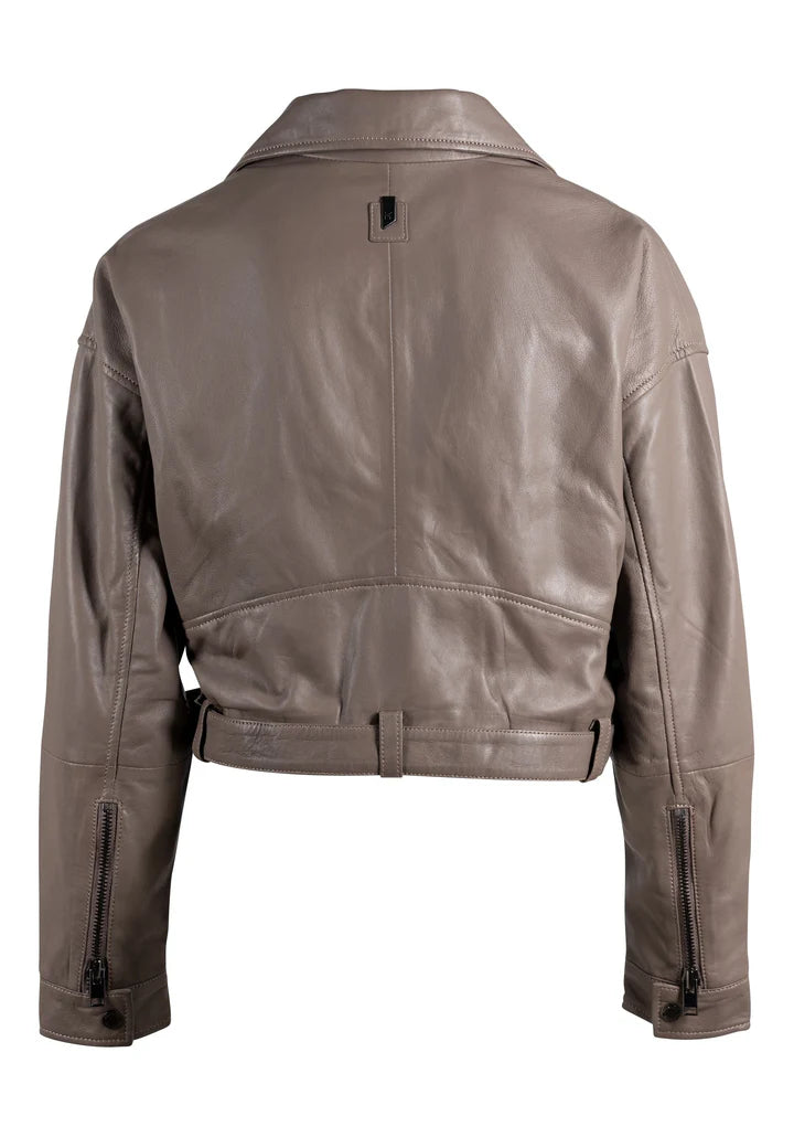 Mauritius Vercy OS Leather Jacket Taupe&nbsp;
