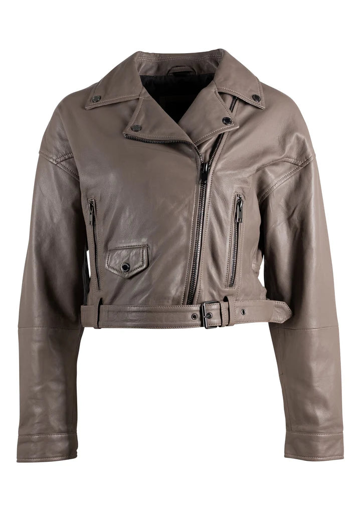 Mauritius Vercy OS Leather Jacket Taupe&nbsp;