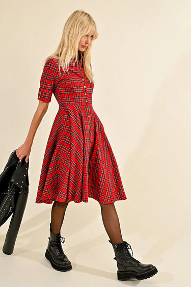 Molly Bracken Long Checked Shirt Dress