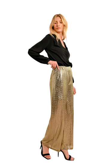 Gold Wide Metallic Pant