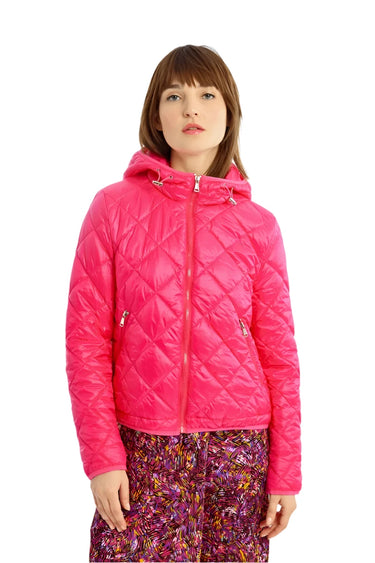 Pink Quilted Hooded Down Jacket