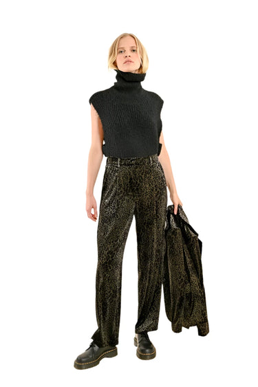 Velvet Pants Animal Print