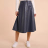 Sweewe Faux Leather Skirt in Marine - clever alice