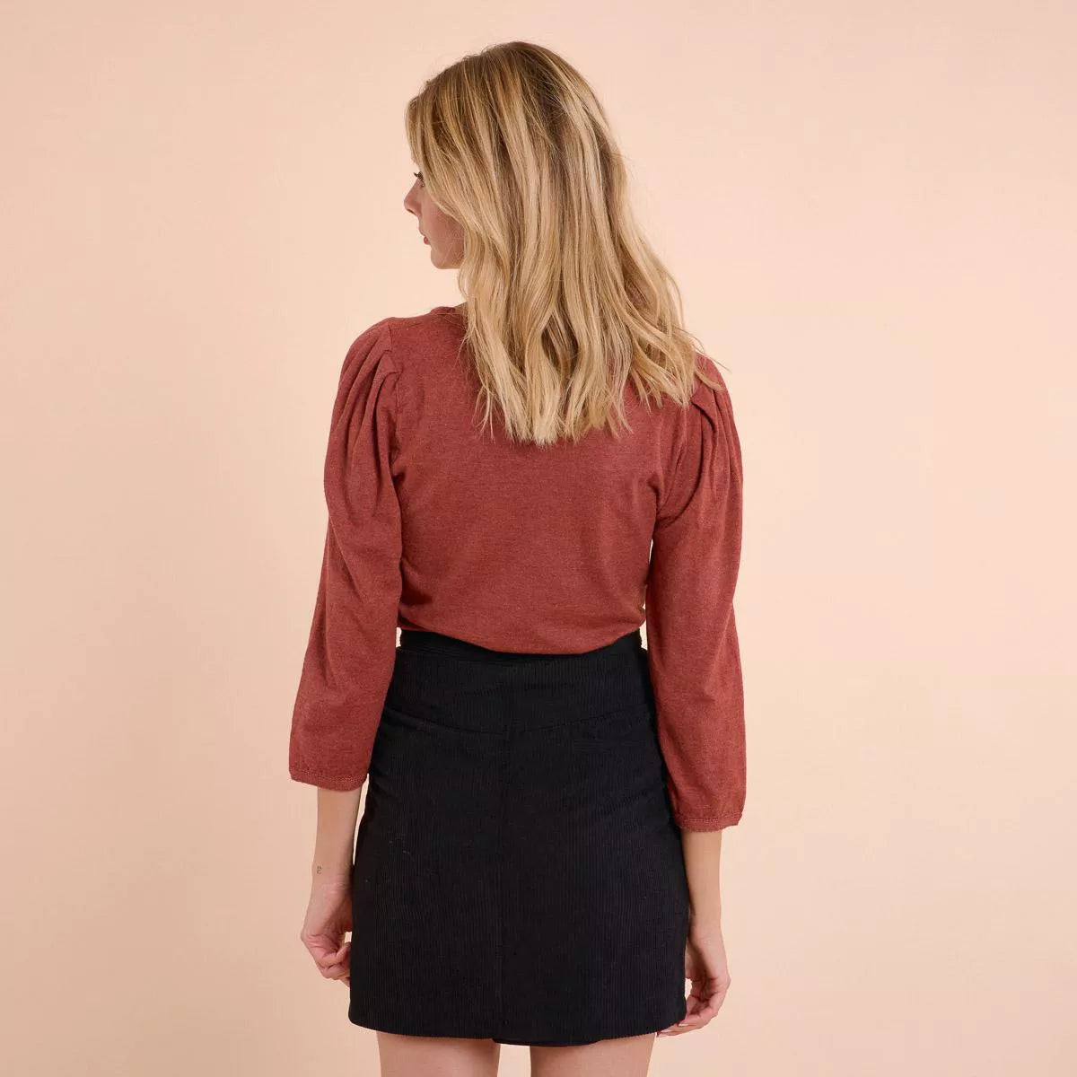 Sweewe Shoulder Pleats Sweater in Green or Rust - clever alice