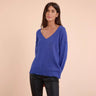 Sweewe Paris Slouchy V-Neck Sweater in Blue - clever alice