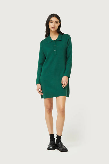 Compania Fantastica Short dress with green polo neck