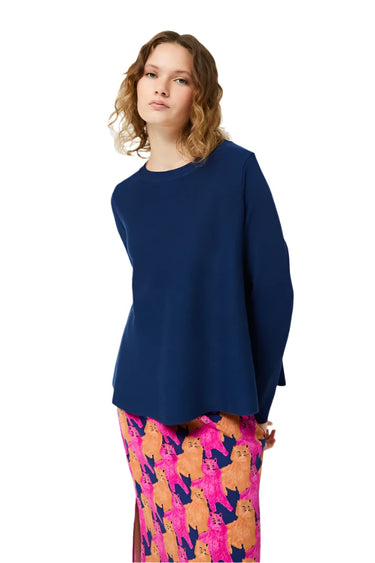 Compania Fantastica Navy blue flared knit sweater