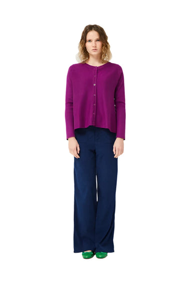 Compania Fantastica Purple A-line knit cardigan