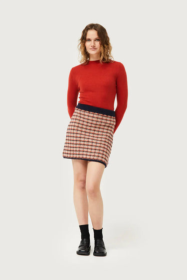 Compania Fantastica Plaid Print Knit Skirt