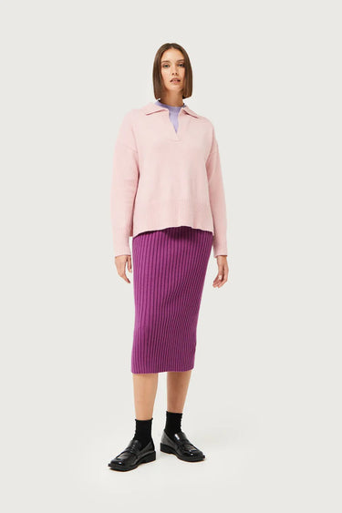 Compania Fantastica Purple Knitted Midi Skirt