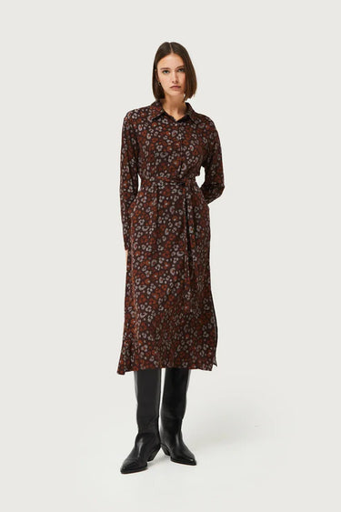 Compania Fantastica Amur animal print shirt midi dress