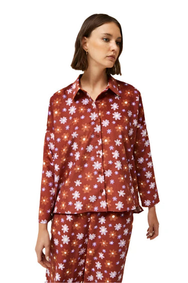 Compania Fantastica Montana Floral Print Corduroy Shirt