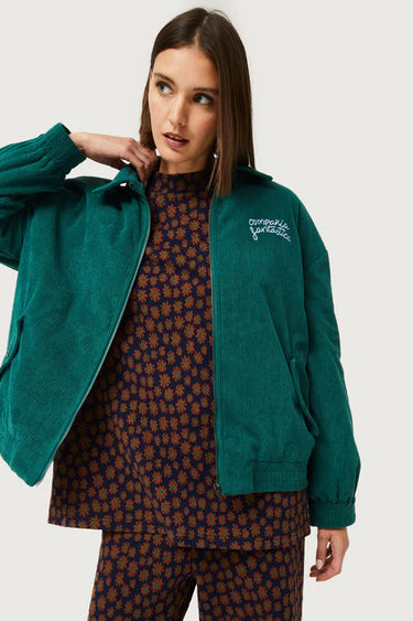 Compania Fantastica Green Corduroy Bomber Jacket