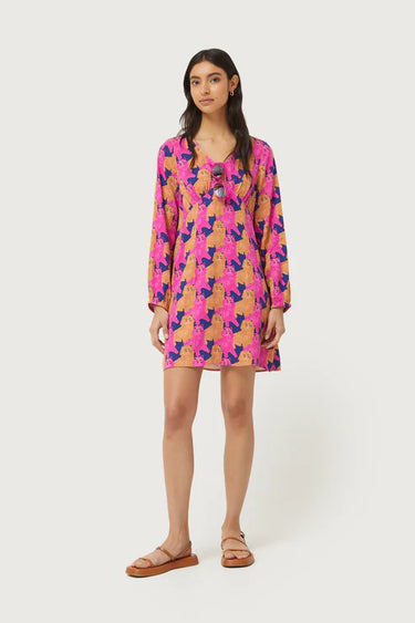 Compania Fantastica Short Dress with Cat Print