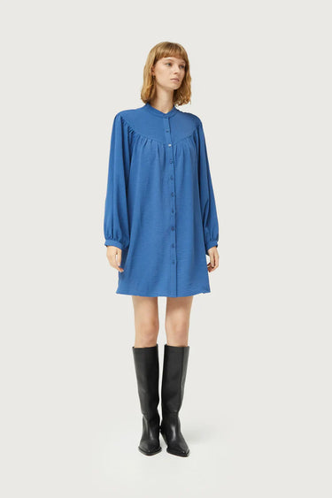 Compania Fantastica Short Blue Mao Collar Dress