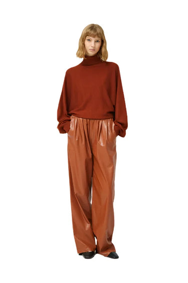 Compania Fantastica Brown Faux Leather Pants