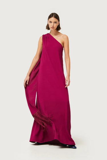 Compania Fantastica Asymmetrical Long Dress in Fuchsia or Black