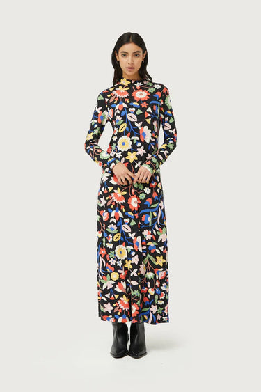 Compania Fantastica Large floral print knitted long dress