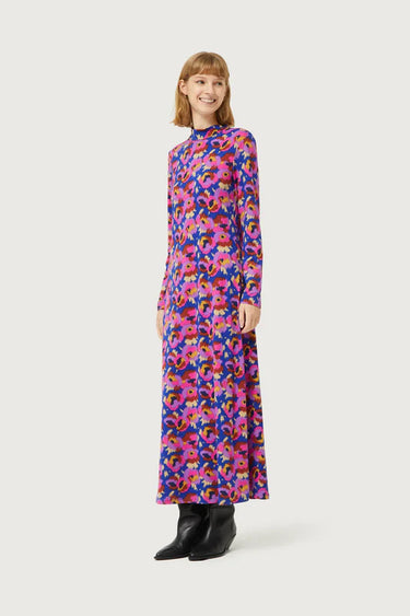 Compania Fantastica Dewberry Floral Print Knit Long Dress