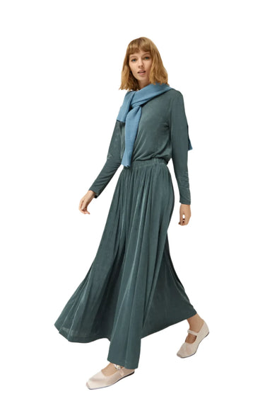 Compania Fantastica Green Shiny Finish Midi Skirt