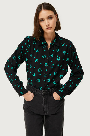 Compania Fantastica  Shirt with green heart print