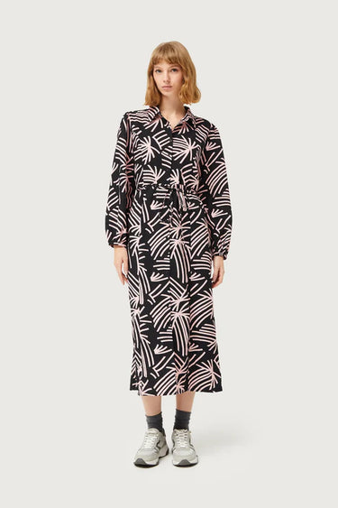 Compania Fantastica Long Shirt Dress with Abstract Phoenix Pattern