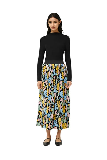 Compania Fantastica Long Skirt with Floral Hyacinth