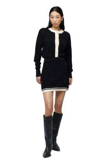 Wild Pony Black shiny knit short skirt