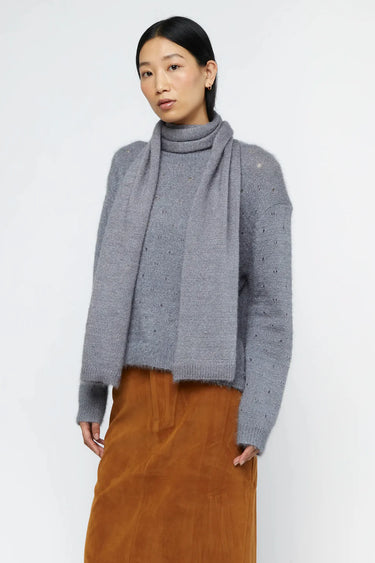 Wild Pony Soft Grey Knit Scarf