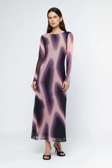 Wild Pony Boreal Print Mesh Maxi Dress