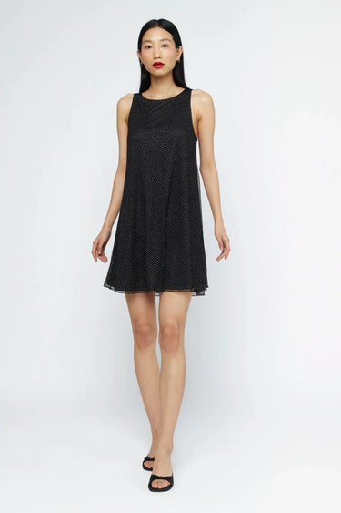 Wild Pony Sleeveless Dress in Black Plumeti Mesh