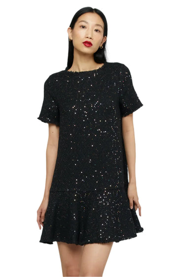 Wild Pony Black sequin tweed short dress