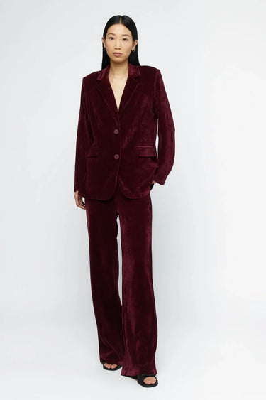 Wild Pony Burgundy Velvet Corduroy Blazer