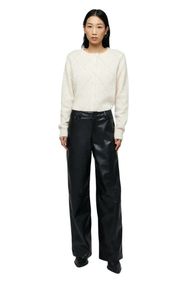 Wild Pony Black faux leather straight pants