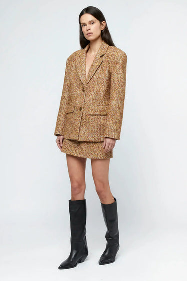 Wild Pony Oversized Brown Tweed Blazer