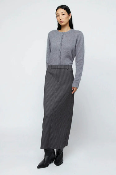 Wild Pony Long Grey Pinstripe Skirt