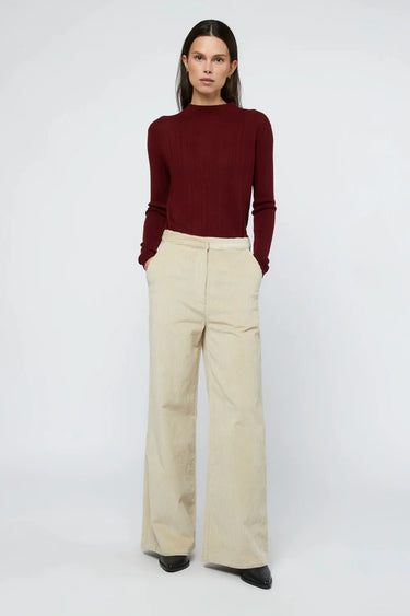 Wild Pony White Corduroy Straight Trouser