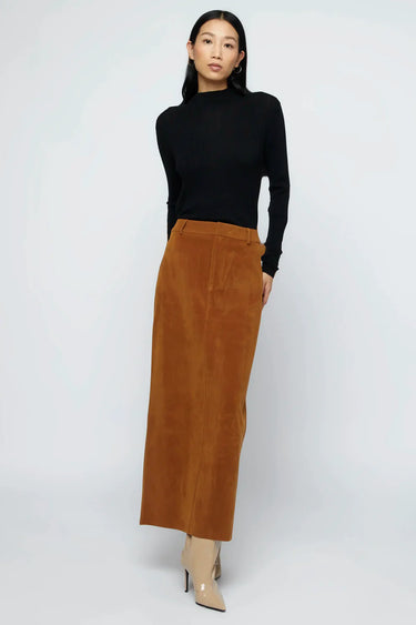 Wild Pony Long camel suede skirt