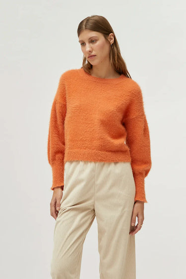 Compania Fantastica Orange Textured Knit Sweater