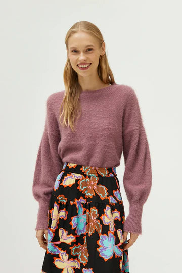 Compania Fantastica Knitted sweater with lilac texture