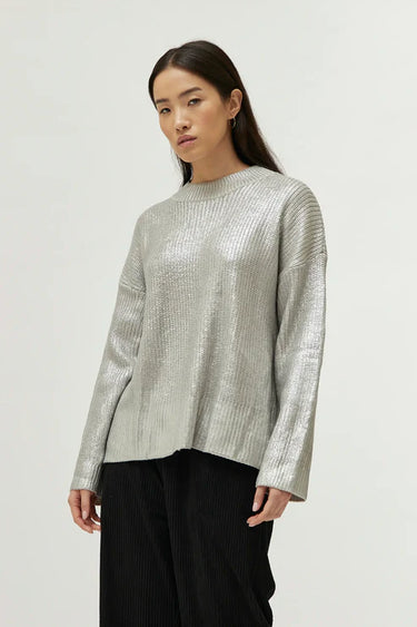 Compania Fantastica Silver Coated Knit Jumper